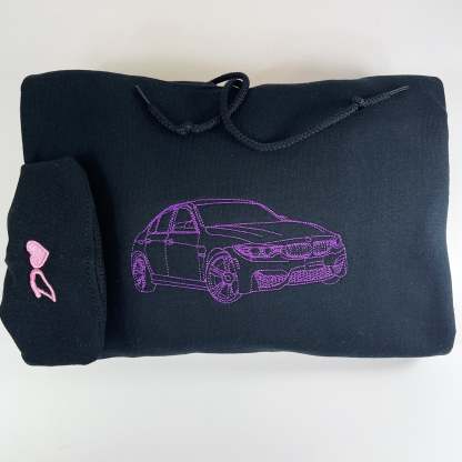 Custom Embroidered Car Outline Sweatshirt from Your Photo, Car Hoodie Classic Cars Shirt, Christmas Gift for Dad-ilovevango