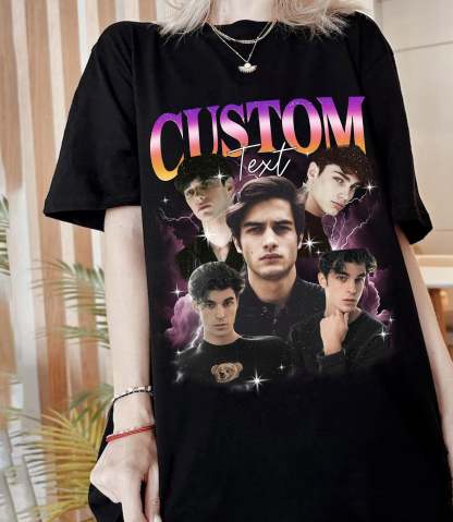 Custom Photo Couple T-shirt, Retro Collage Photo Shirt, 90s Retro Shirt, Personalized Girlfriend Boyfriend Shirt-ilovevango