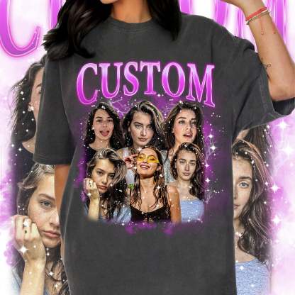 90s Vintage Bootleg Custom Your Own Bootleg Vintage Retro T-shirt, Custom Face T-shirt, Custom Photo T-shirt, Custom Girlfriend Valentine-ilovevango