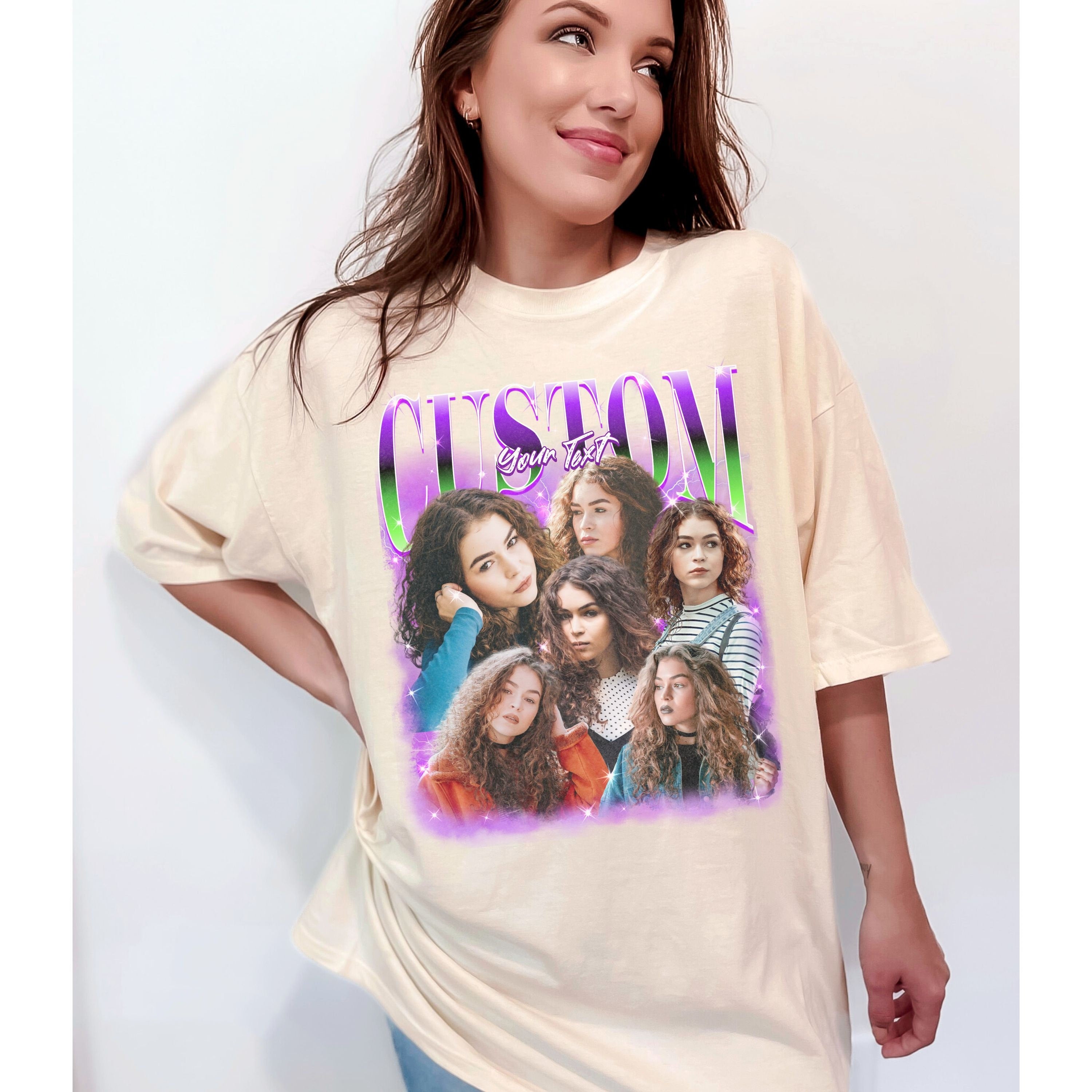 Custom 90s Bootleg Comfort Colors Shirt Personalized Name and Photo, Vintage Graphic Y2K Bootleg Rap Tee, Funny Boyfriend Girlfriend Tshirt-ilovevango