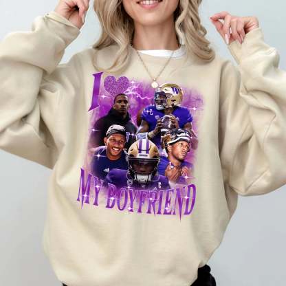 Custom Bootleg Rap Tee, I Love My Boyfriend Custom Photo Shirt, 90s Graphic Tee, I Heart My Boyfriend Shirt, Girlfriend Shirt, Couples Shirt-ilovevango