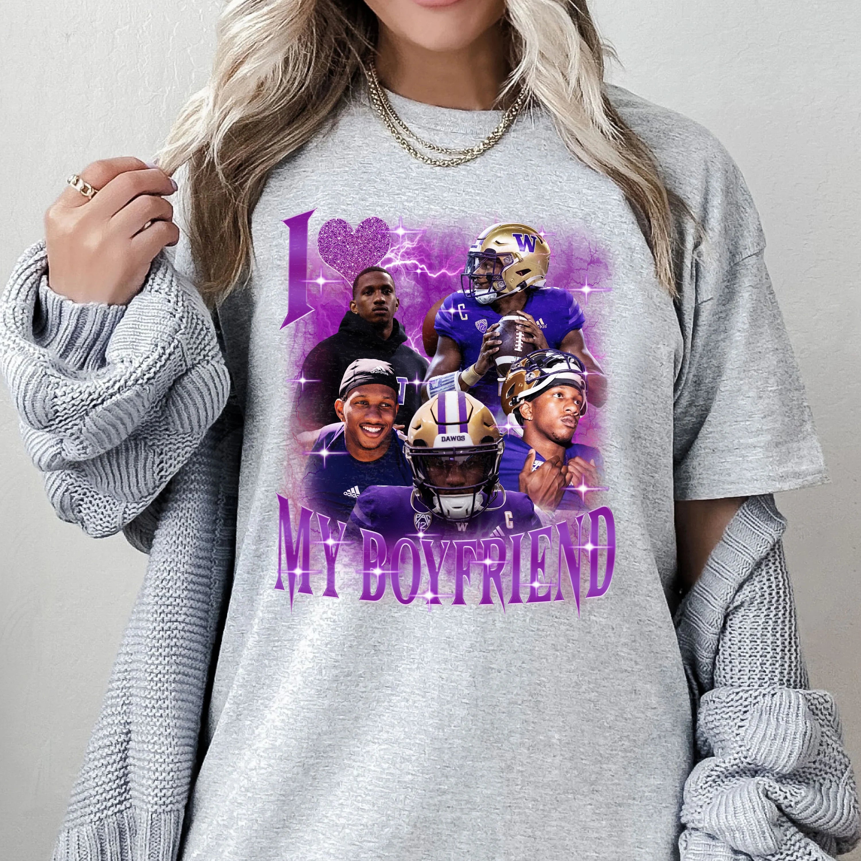 Custom Bootleg Rap Tee, I Love My Boyfriend Custom Photo Shirt, 90s Graphic Tee, I Heart My Boyfriend Shirt, Girlfriend Shirt, Couples Shirt-ilovevango