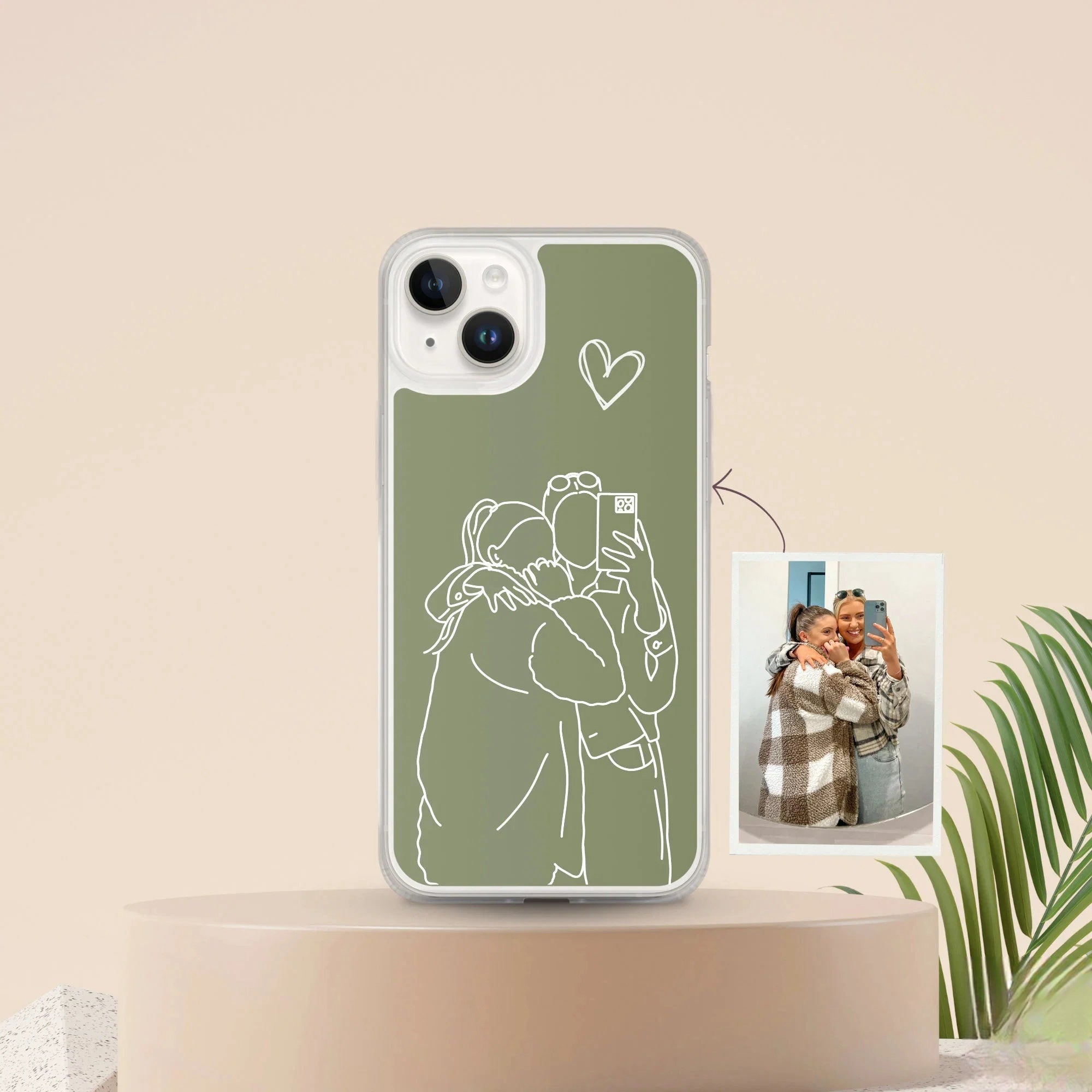 Custom Line Art iPhone Case - Personalized Gift for Him and Her - Unique Couple Portrait - Anniversary or Birthday Present iPhone cover-ilovevango