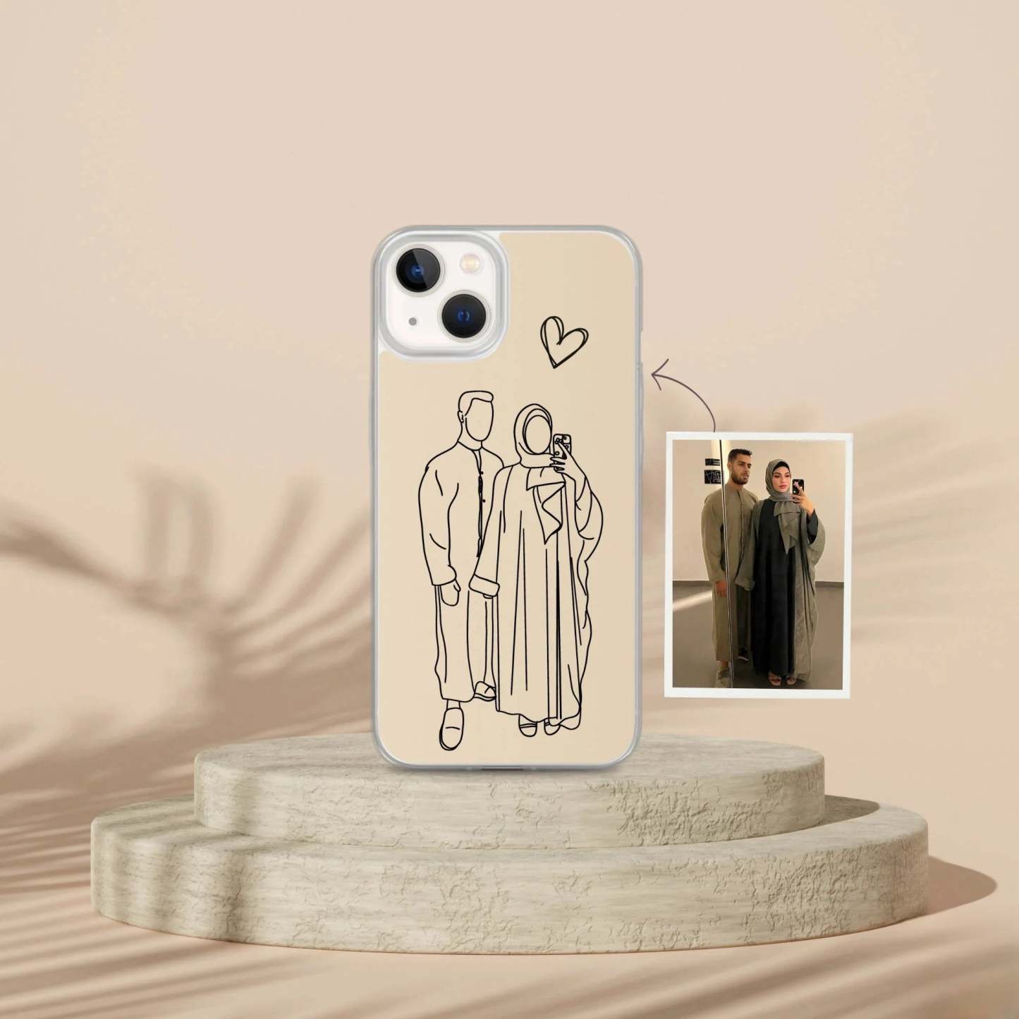 Custom Line Art iPhone Case - Personalized Gift for Him and Her - Unique Couple Portrait - Anniversary or Birthday Present iPhone cover-ilovevango