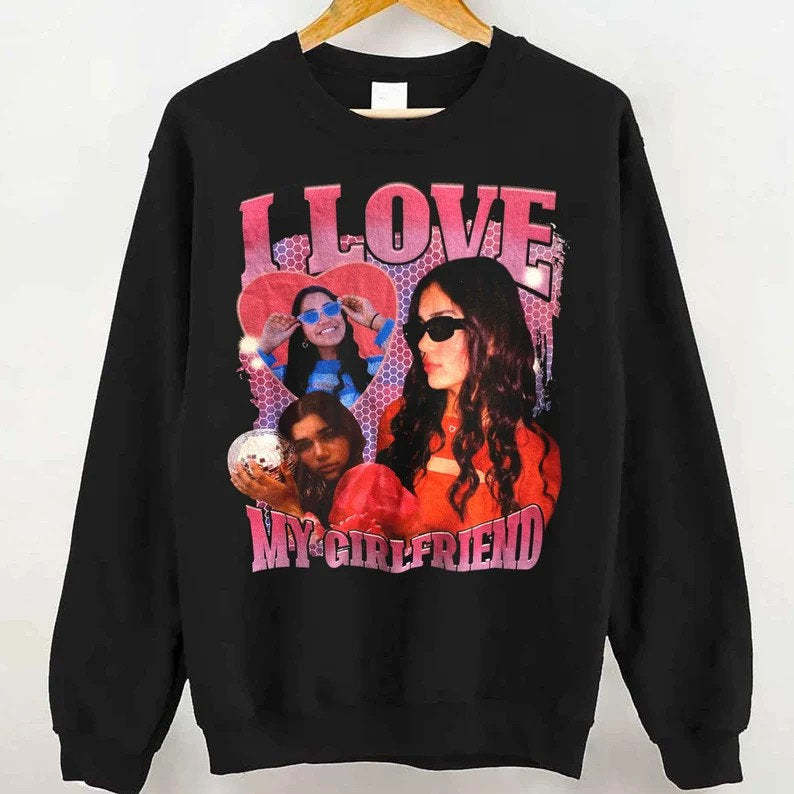 I Love My Girlfriend Custom Photo Shirt, Custom Bootleg Shirt, I Heart My Girlfriend Shirt, Boyfriends Shirt, 90s Graphic Tee, Couples Shirt-ilovevango