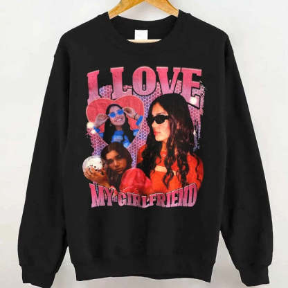 I Love My Girlfriend Custom Photo Shirt, Custom Bootleg Shirt, I Heart My Girlfriend Shirt, Boyfriends Shirt, 90s Graphic Tee, Couples Shirt-ilovevango