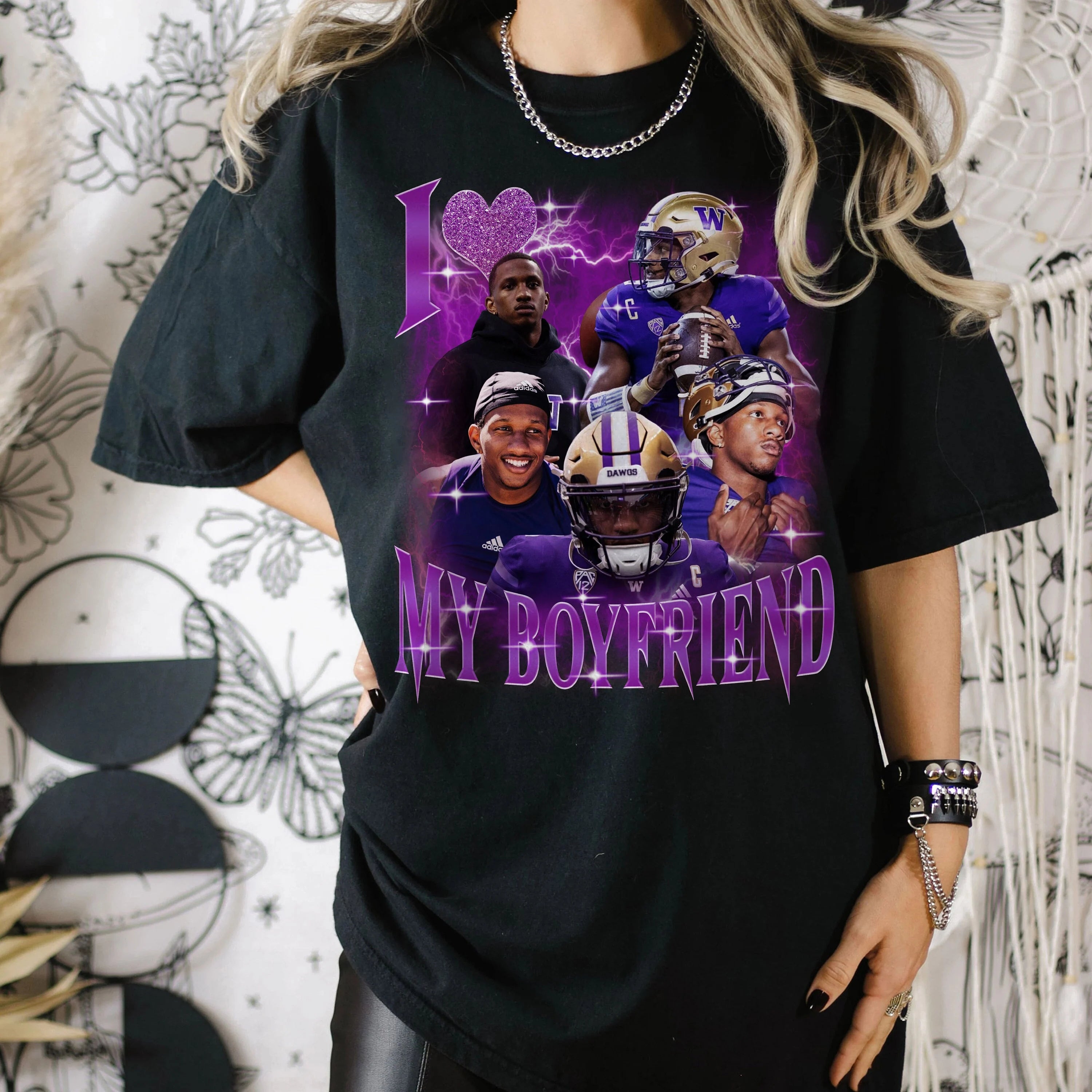 Custom Bootleg Rap Tee, I Love My Boyfriend Custom Photo Shirt, 90s Graphic Tee, I Heart My Boyfriend Shirt, Girlfriend Shirt, Couples Shirt-ilovevango