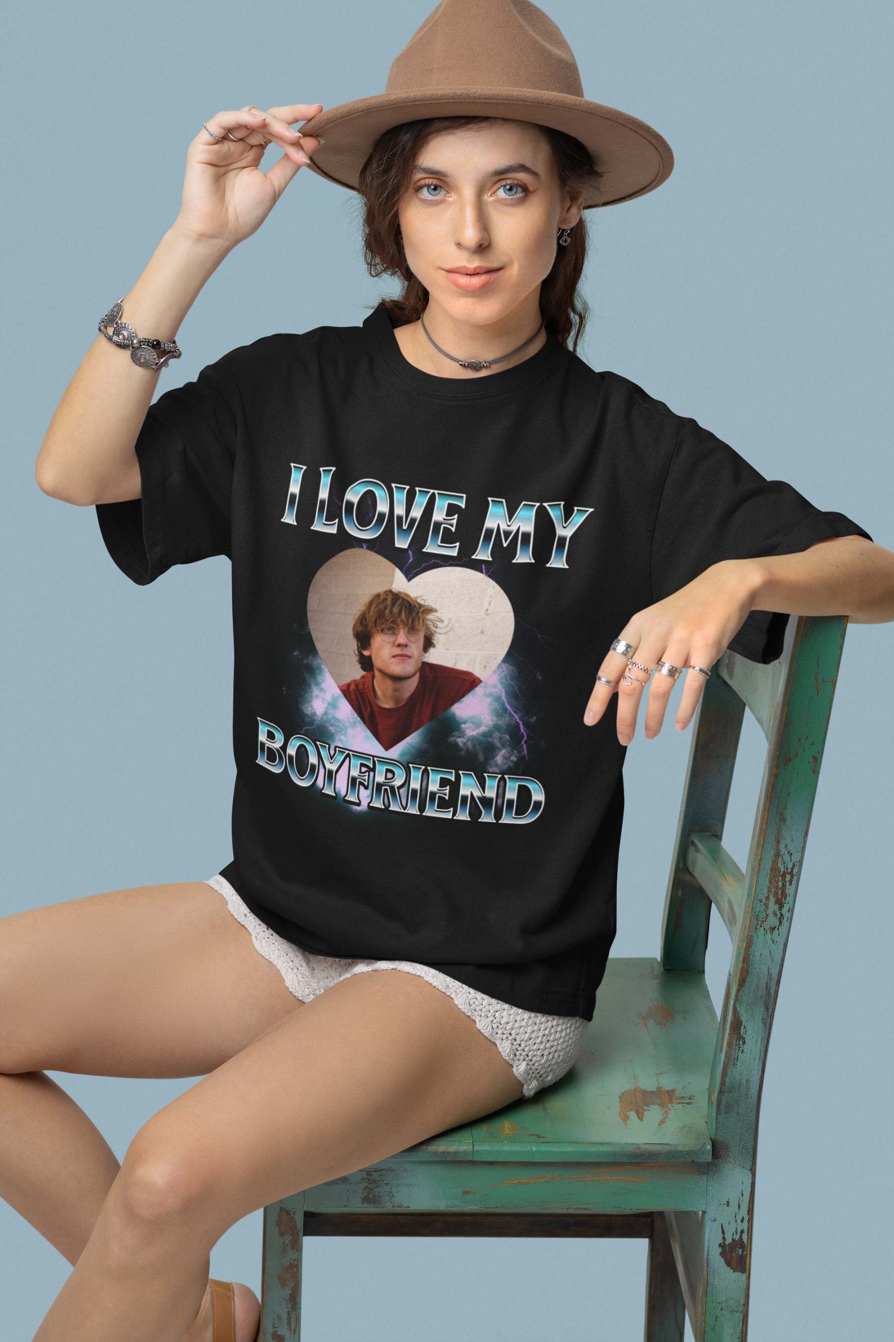 I Love My Boyfriend Custom Photo Shirt, 90s Vintage Bootleg, Valentines T-Shirt, Valentine Shirts, Valentines Gift-ilovevango