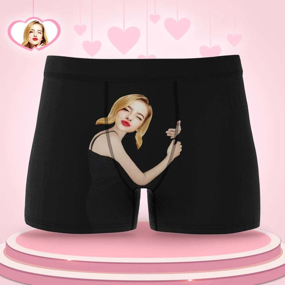 Men's Custom Face On Body Boxer Shorts - Dark Skin-ilovevango