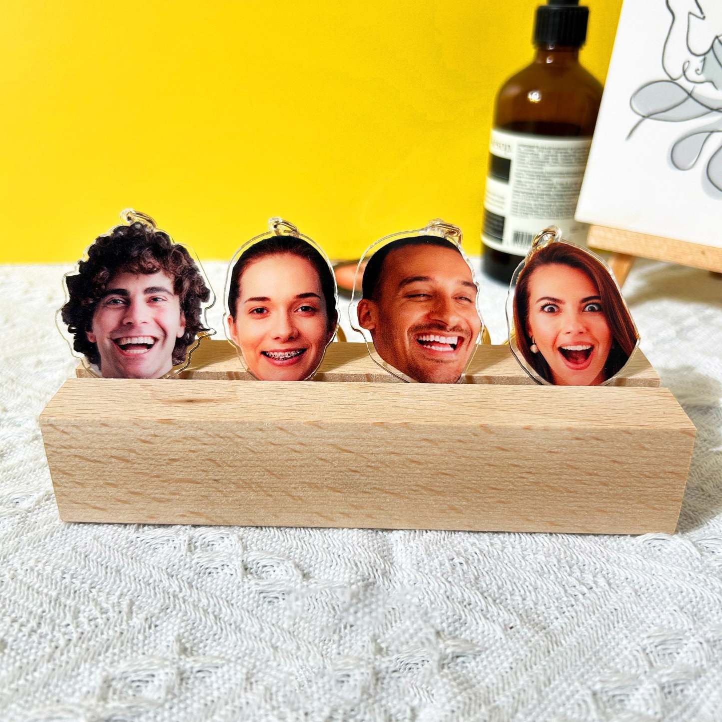 Custom Pet Keychain Personalized Photo Cutout Keychain Custom Face Keyring Gifts For Pet Lover