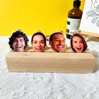 Custom Pet Keychain Personalized Photo Cutout Keychain Custom Face Keyring Gifts For Pet Lover