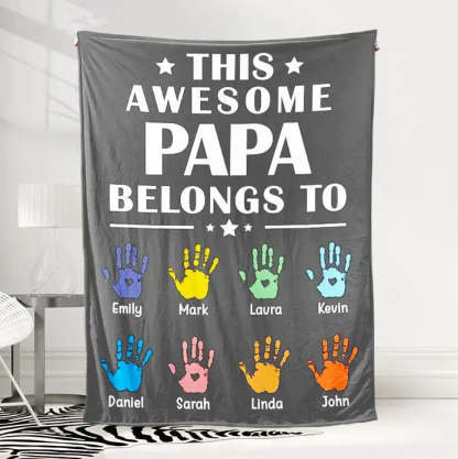 Personalized Fathers Day Blanket This Awesome Daddy Belongs To