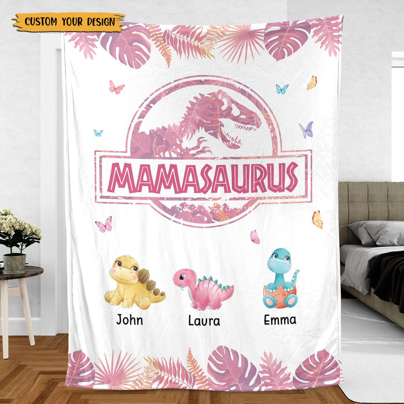 Personalized Blanket For Mom - Mamasaurus Blanket-ilovevango