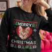 Personalised Christmas fun jumper sweater | Womens Mens Kids black crewneck sweatshirt | Add custom dog cat rabbit pet photo face picture-ilovevango