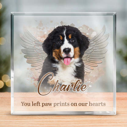 Pets Teach Us The Purest Kind Of Love - Memorial Personalized Custom Square Shaped Acrylic Plaque - Sympathy Gift, Gift For Pet Owners, Pet Lovers-ilovevango
