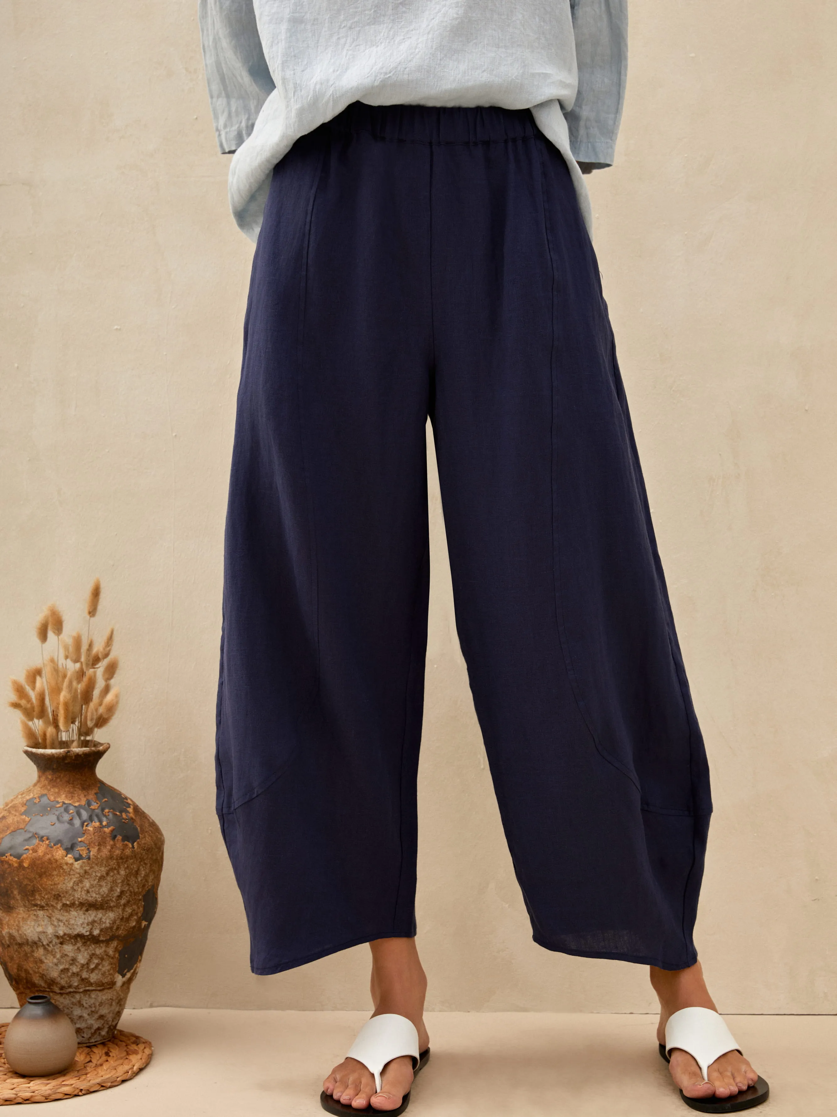 ZOE 100% LINEN CLASSIC ANKLE  PANTS-LINTICO