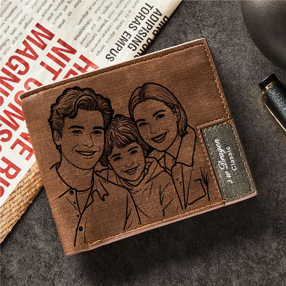 Custom Sketch Style Photo Wallet