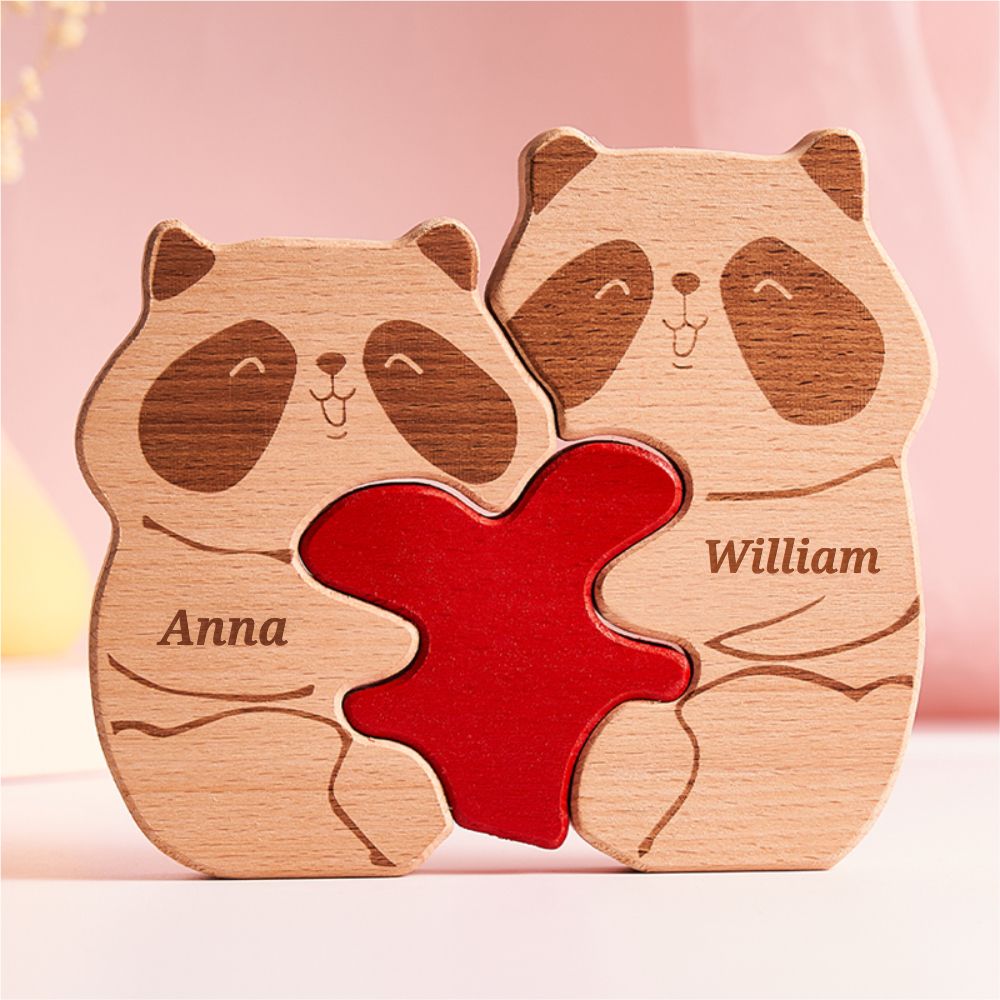 Custom Engraving Love Panda Ornaments
