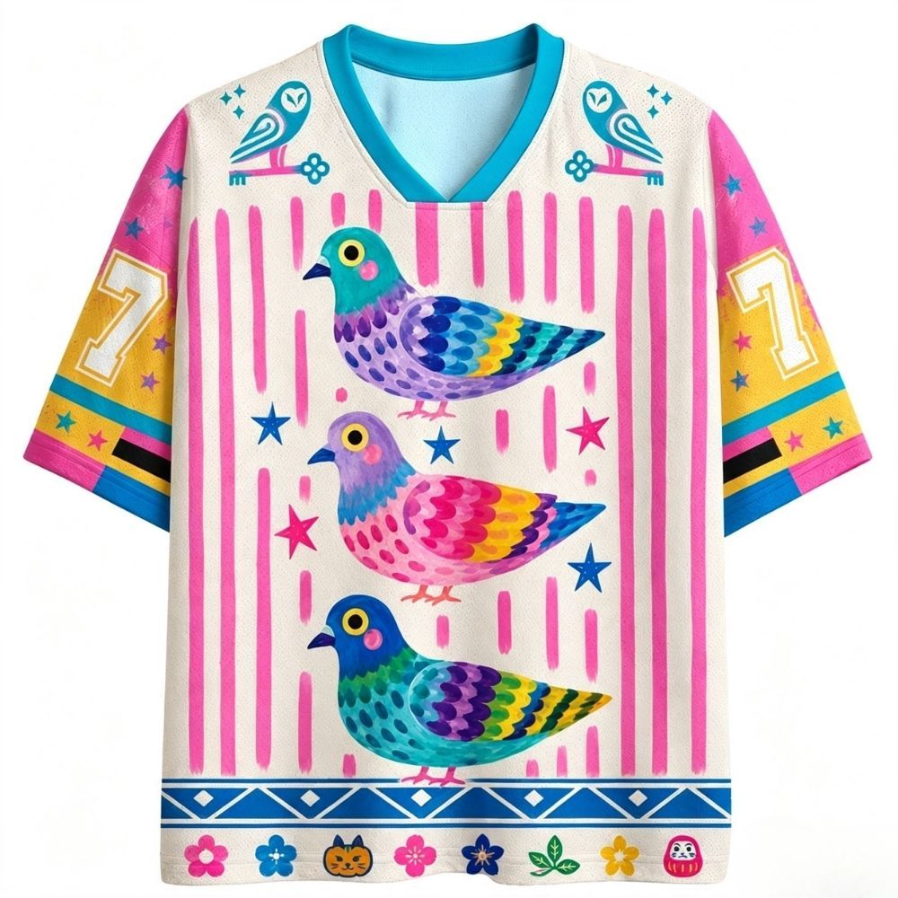 Three Birds Printed Jersey Shirts