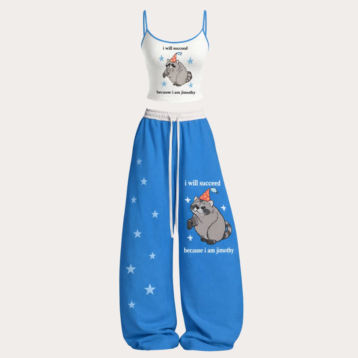Jimothy the Raccoon Top & Elasticated Trousers Two-Piece Set
