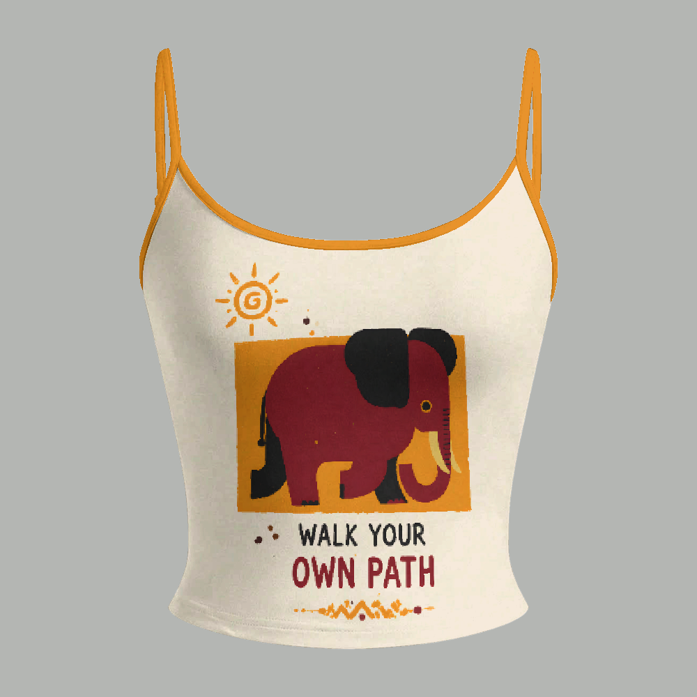 Boho Elephant Walk Your Own Path Top & Elasticated Trousers Two-Piece Set