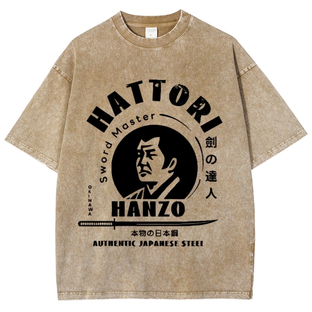  Okinawa Hattori Hanzo Vintage Wash Japanese Design T-Shirt