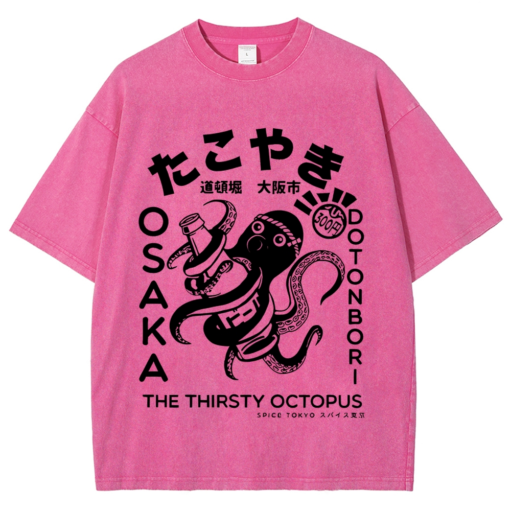 Osaka Thirsty Octopus Washed T-Shirt