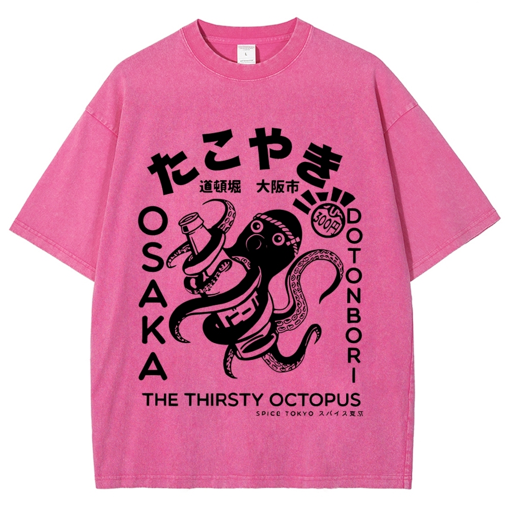 Osaka Thirsty Octopus Washed T-Shirt
