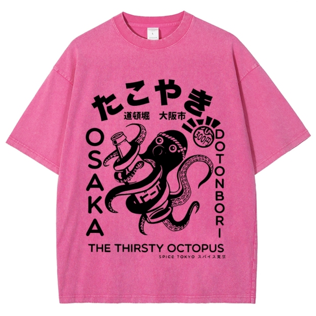 Osaka Thirsty Octopus Washed T-Shirt