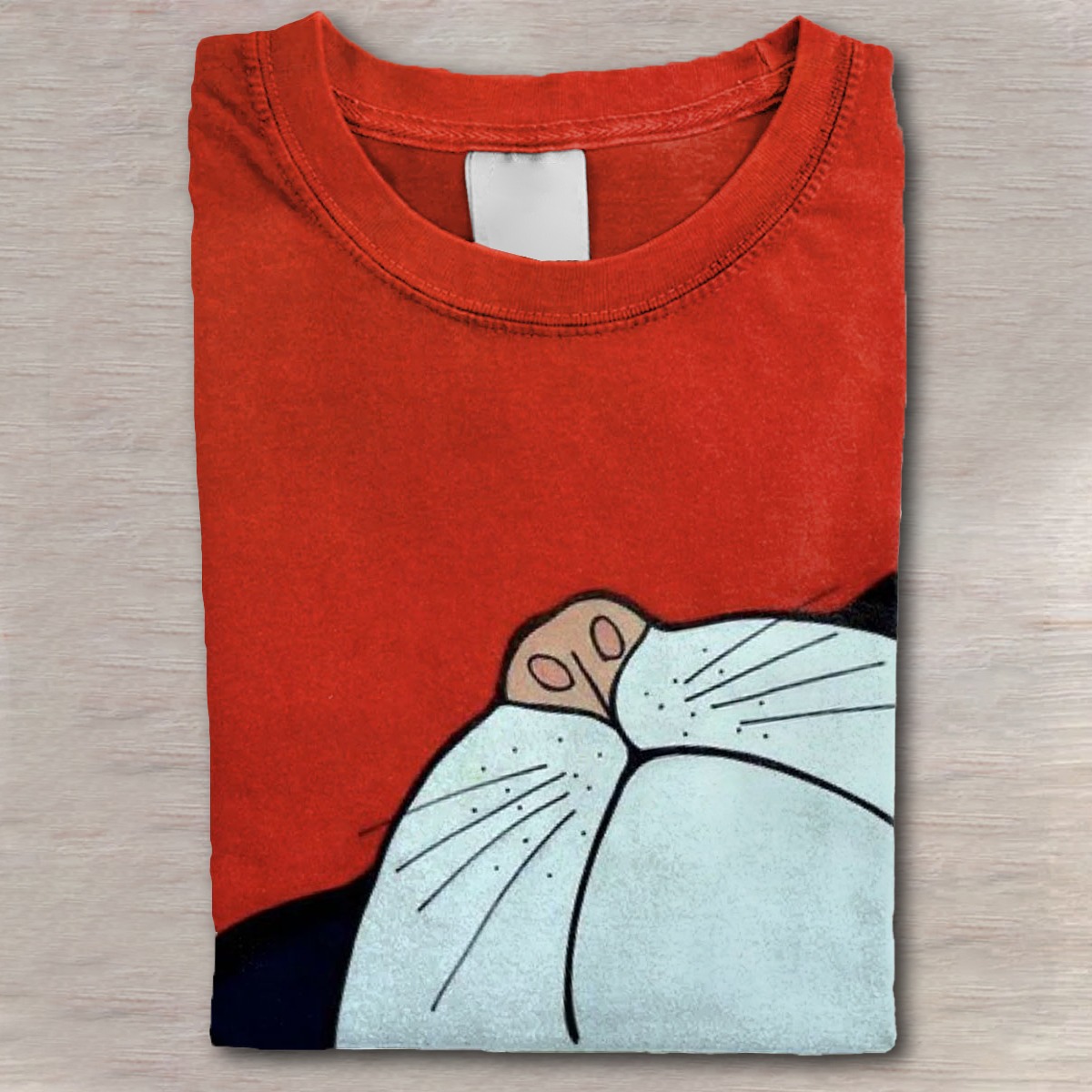 Cute CAT Face Cat Lover Art Print Casaul Short Sleeve T-shirt