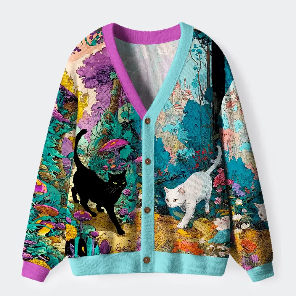 Tokyo-Tiger A Tale Of Two Cats In An Enchanted Forest Ugly Cardigan Sw