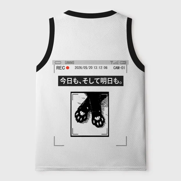The Cat Is Watching Today Printed Jersey Tank