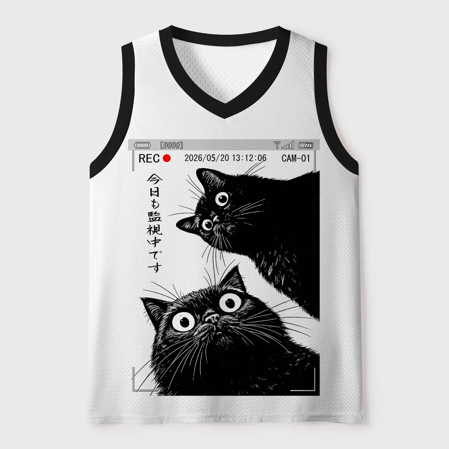 The Cat Is Watching Today Printed Jersey Tank
