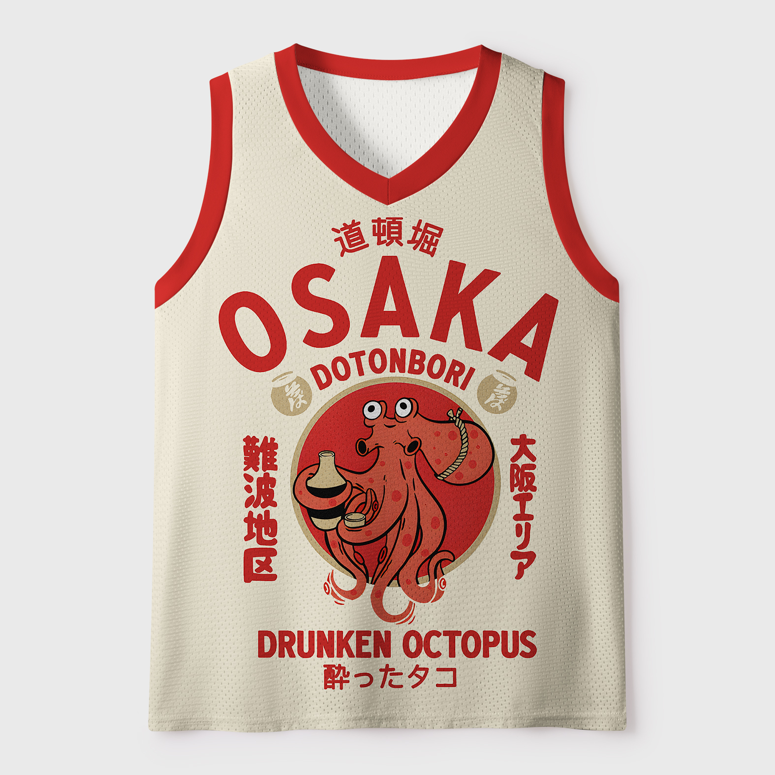 Drunken Octopus Japan Printed Jersey Tank