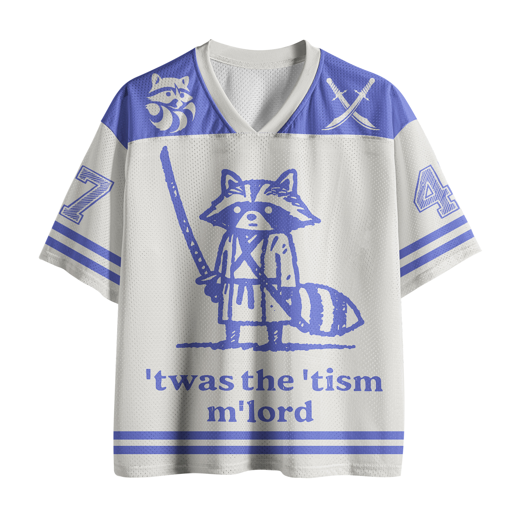 Focused Samurai Raccoon Jersey Shirts