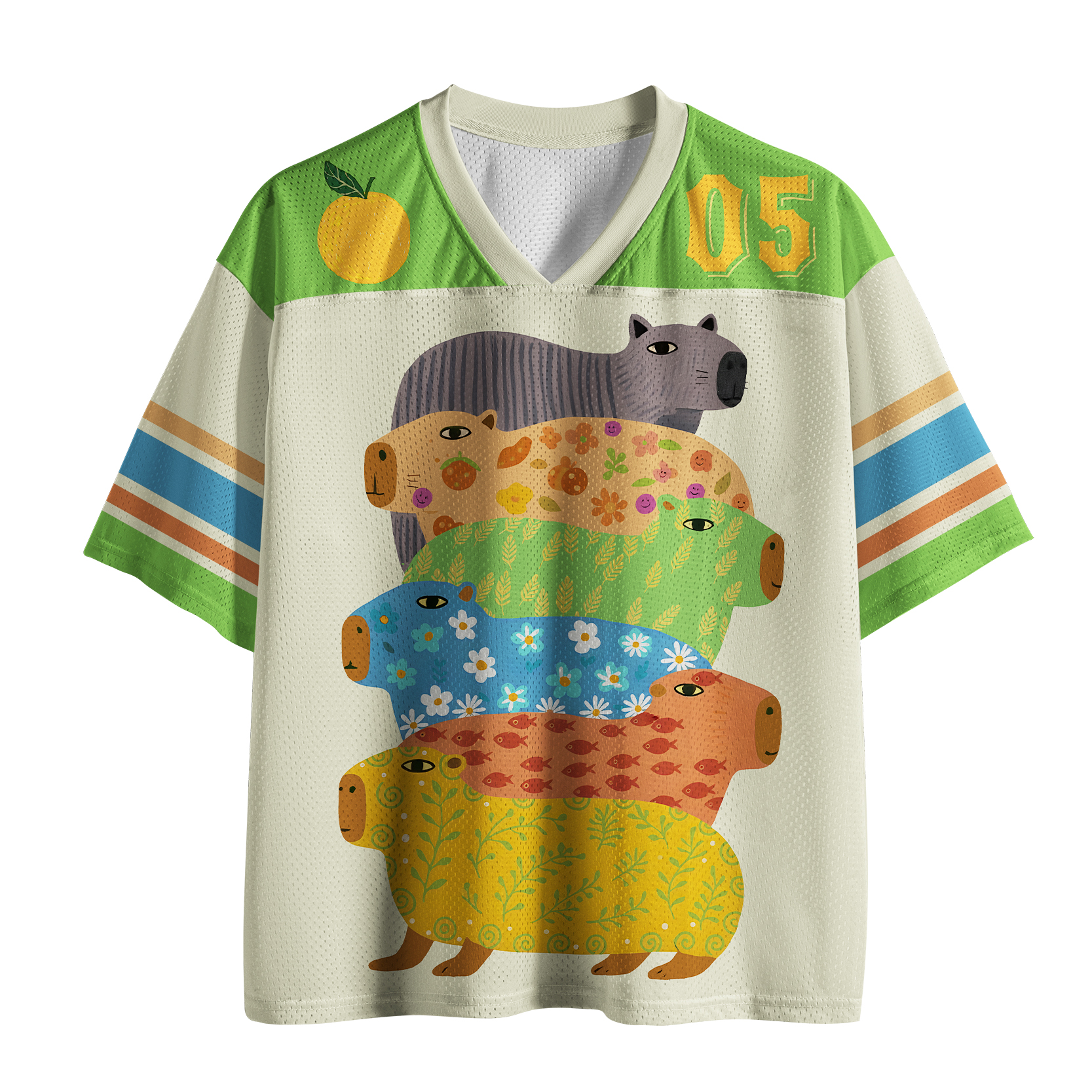 Colorful And Funny Capybara Jersey Shirts