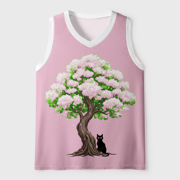 Sakura And Cat Jersey Tank