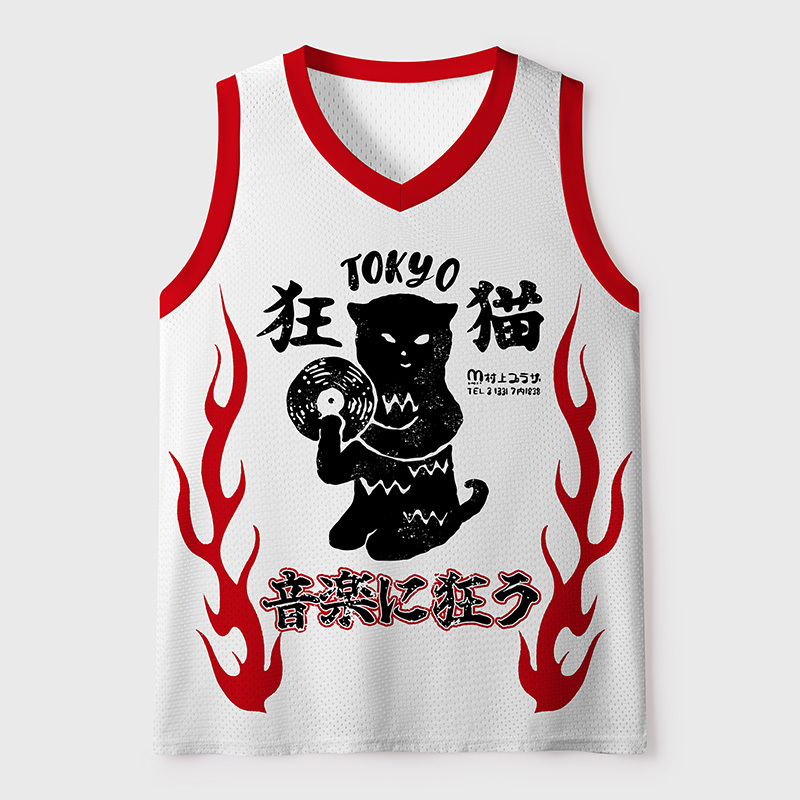 Japanese Music Cat Jersey Tank