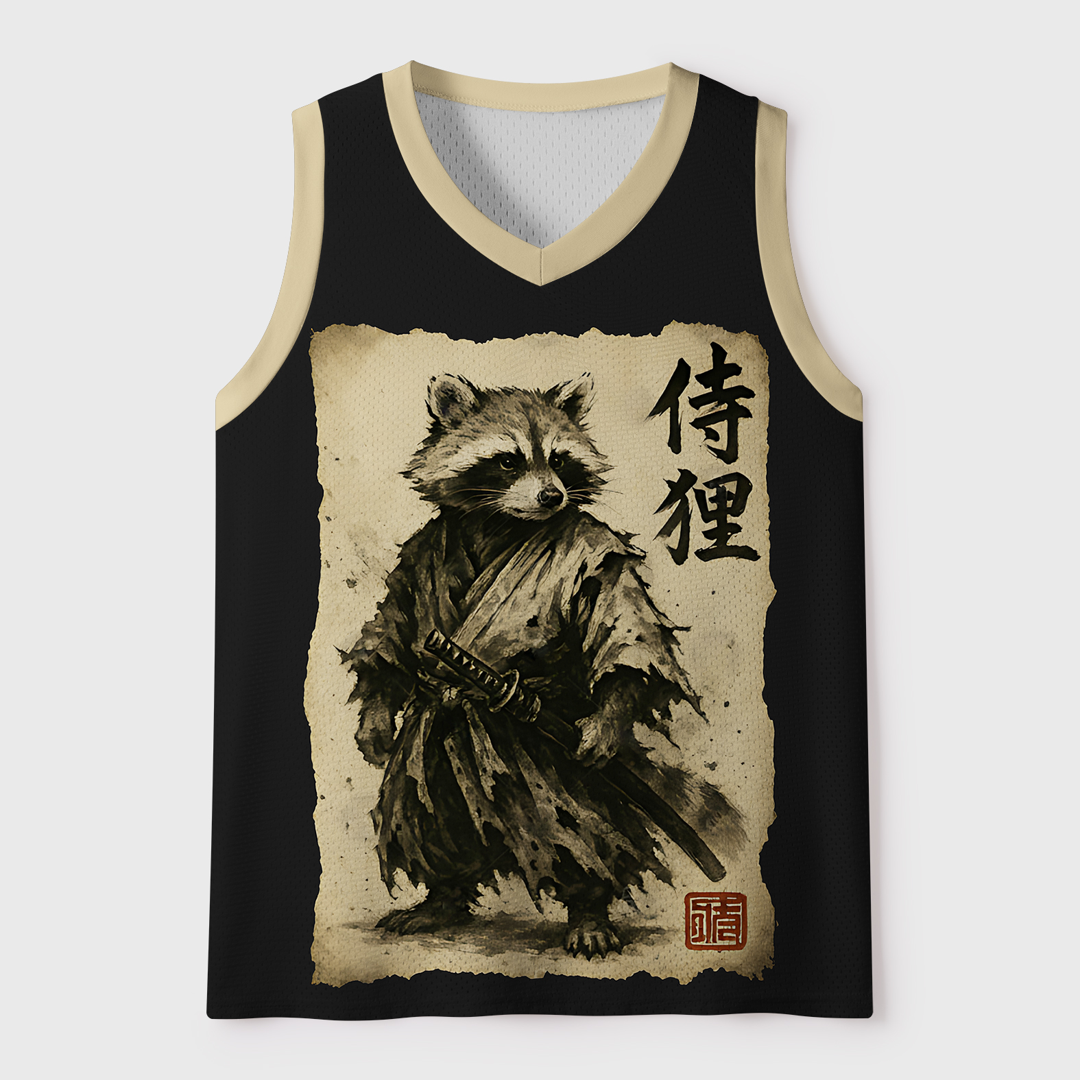 Retro Raccoon Samurai Jersey Tank