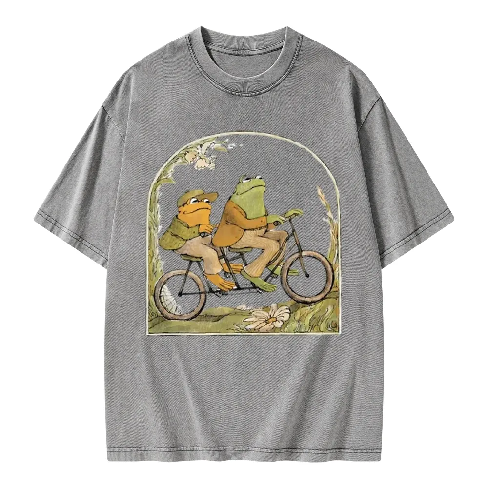 Frog And Toad Book Vintage Unisex Washed T-shirt