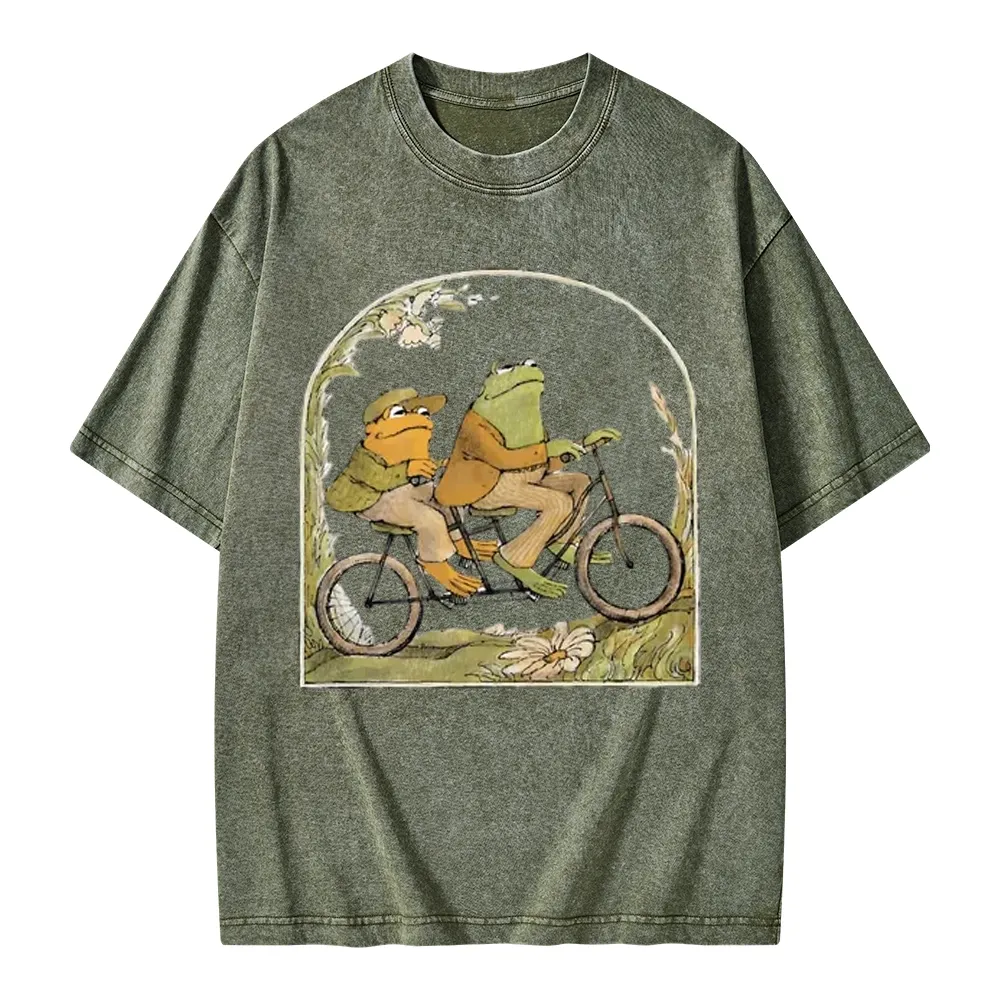 Frog And Toad Book Vintage Unisex Washed T-shirt