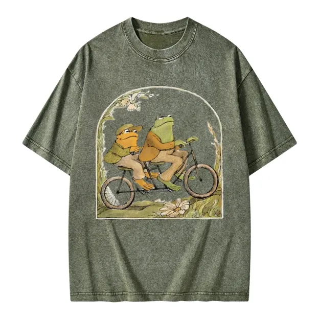 Frog And Toad Book Vintage Unisex Washed T-shirt