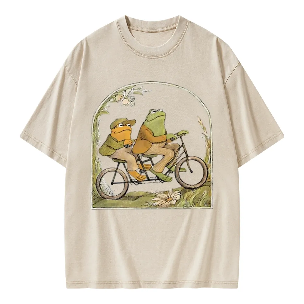 Frog And Toad Book Vintage Unisex Washed T-shirt