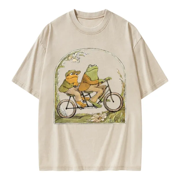 Frog And Toad Book Vintage Unisex Washed T-shirt