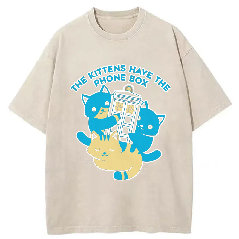  The Kittens Have The Phone Box Washed T-Shirt