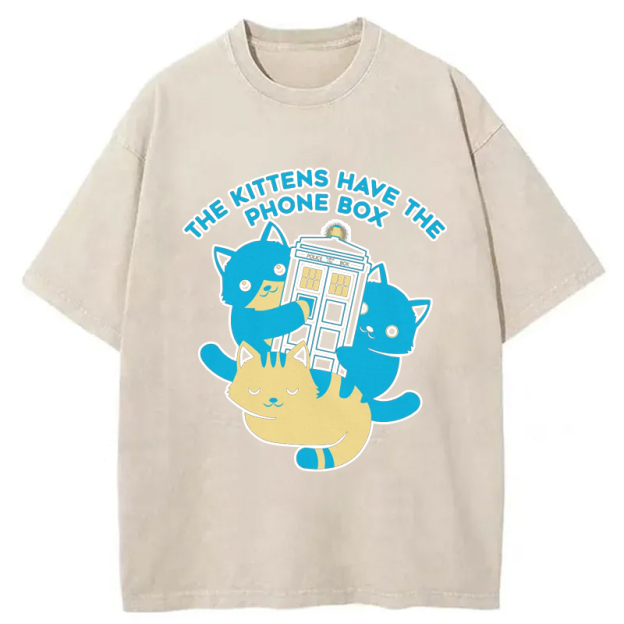  The Kittens Have The Phone Box Washed T-Shirt