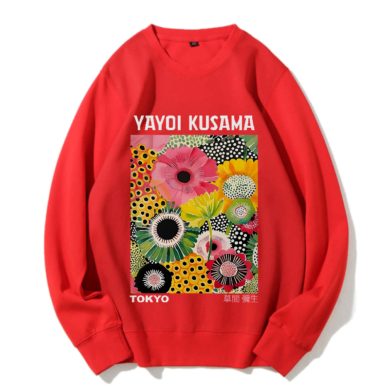 Unisex Flowers Yayoi Kusama Casual Printed Sweatshirt