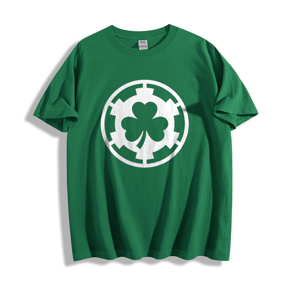 Unisex Classic Cotton Four-Leaf Clover Printed T-shirt