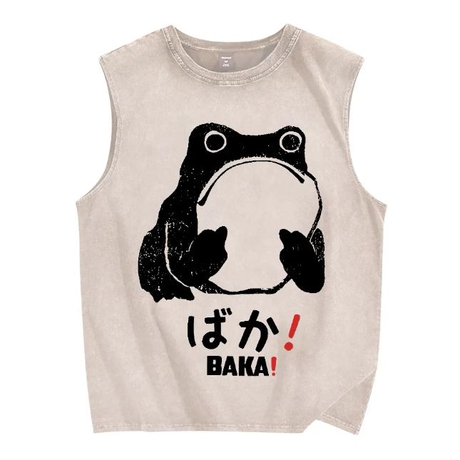 Stupid Frog Vintage Distressed Washed Tank Top