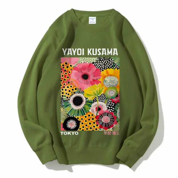 Unisex Flowers Yayoi Kusama Casual Printed Sweatshirt